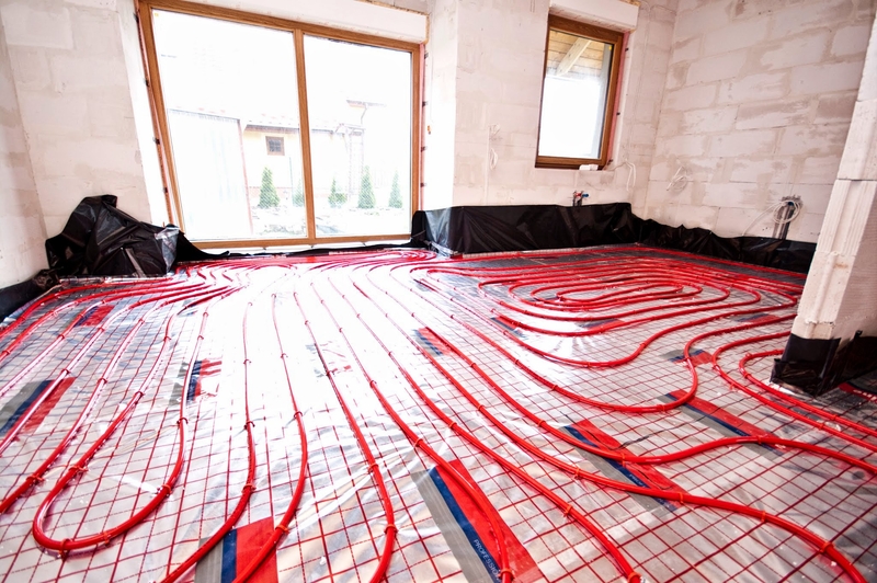 Underfloor Heating System Pipework Exposed